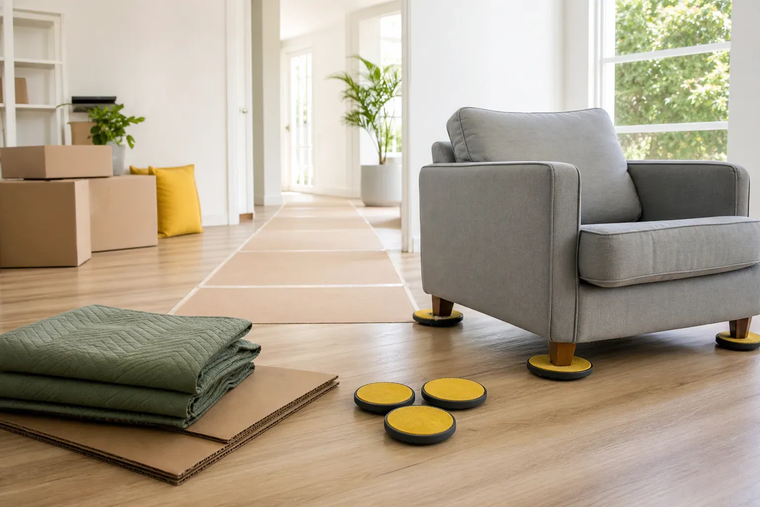 Editorial illustration for Safely Move Heavy Furniture Without Damaging Floors